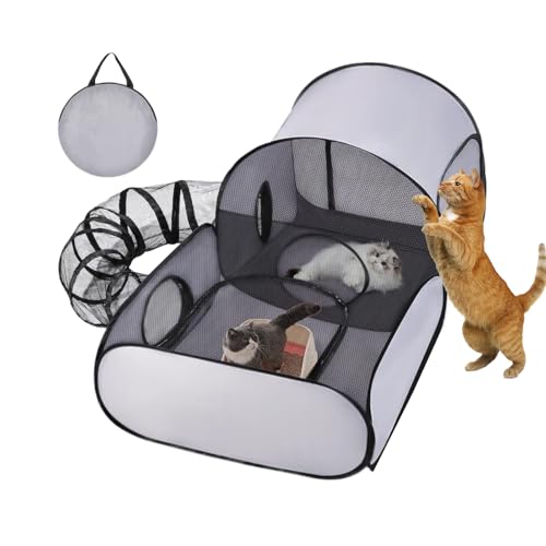 Tragbarer H-austier -Spielstall - Katzengehäuse -Tunnel, faltbares Gehäusehaus Interaktives Spielzeug, Leichtes Pet House -Trainingspameplatz für Kätzchen, Welpen, kleine Tiere im Freien Fahren Tragbarer H-austier -Spielstall - Katzengehäuse -Tunnel, faltbares Gehäusehaus Interaktives Spielzeug, Leichtes Pet House -Trainingspameplatz für Kätzchen, Welpen, kleine Tiere im Freien Fahren von Fogukier