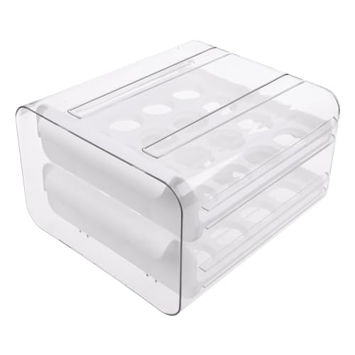Eier Aufbewahrungsbox 32 Fächer Kühlschrankregal Doppelschublade Küchen Organizer Transparenter Küchen Organizer von Fogun