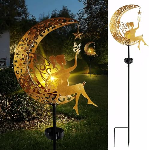 Solarlampe für Außen Garten, Mond Solarlampen für Außen Gartendeko, Solar LED Glaskugel Gartenleuchte Wasserdichte Solarleuchten für Draußen Garten Terrasse Balkon Hof Rasen Geschenke für Frauen von Fohil