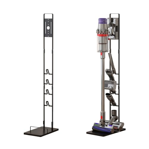 Foho Ständer Halterung Kompatibel für Dyson Gen5 V15s V15 V12 Slim V11 V10 V8 V7 V6, Metallhalterung, Kein Bohren, Beweglich, Kann Staubsauger und Alle Zubehörteile Speichern von Foho