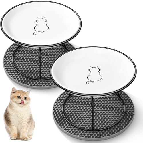 Katzennapf Erhöht FoiiLiio 2 Stück Erhöhter Futternapf Katze Keramik Katzenschüssel Erhöhung 10CM Katzennäpfe für Futter Wasser mit Metallständer Schwarz Fressnapf Katzen mit Napfunterlage Silikon Katzennapf Erhöht FoiiLiio 2 Stück Erhöhter Futternapf Katze Keramik Katzenschüssel Erhöhung 10CM Katzennäpfe für Futter Wasser mit Metallständer Schwarz Fressnapf Katzen mit Napfunterlage Silikon von FoiiLiio