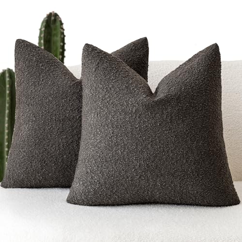 Foindtower 2 Stück strukturierte Boucle-Kissenbezüge, Akzent, solide, dekorative Kissenbezüge, gemütlich, gewebte Couchkissen für Sofa, Schlafzimmer, Wohnzimmer, Heimdekoration, 50,8 x 50,8 cm, Foindtower 2 Stück strukturierte Boucle-Kissenbezüge, Akzent, solide, dekorative Kissenbezüge, gemütlich, gewebte Couchkissen für Sofa, Schlafzimmer, Wohnzimmer, Heimdekoration, 50,8 x 50,8 cm, von Foindtower