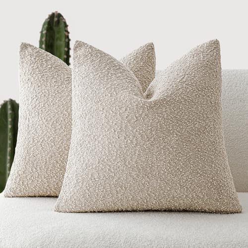 Foindtower Dekorative, strukturierte Bouclé-Kissenbezüge, gemütlich, weich, Couchkissen für Stuhl, Sofa, Schlafzimmer, Wohnzimmer, Heimdekoration, Hellbeige, 2 Stück Foindtower Dekorative, strukturierte Bouclé-Kissenbezüge, gemütlich, weich, Couchkissen für Stuhl, Sofa, Schlafzimmer, Wohnzimmer, Heimdekoration, Hellbeige, 2 Stück von Foindtower