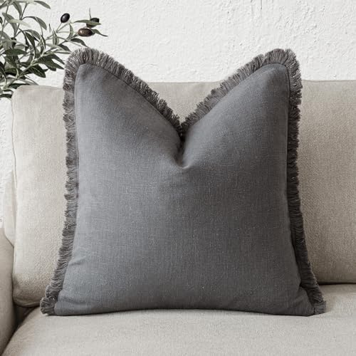 Foindtower Dekorativer Leinen-Kissenbezug mit Fransen, gemütlicher Boho-Kissenbezug mit Quasten, weicher Akzent-Kissenbezug für Stuhl, Sofa, Bett, Wohnzimmer, Heimdekoration, 45,7 x 45,7 cm, 1 Stück, Foindtower Dekorativer Leinen-Kissenbezug mit Fransen, gemütlicher Boho-Kissenbezug mit Quasten, weicher Akzent-Kissenbezug für Stuhl, Sofa, Bett, Wohnzimmer, Heimdekoration, 45,7 x 45,7 cm, 1 Stück, von Foindtower