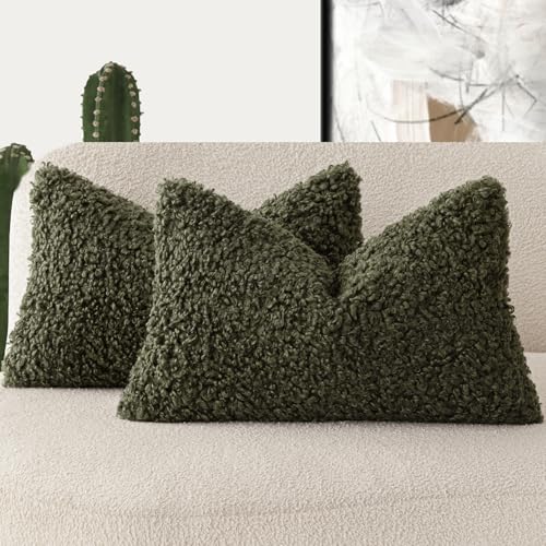 Foindtower Gelockten Teddywolle-Kissenbezüge, dekorativ, Bouclé, strukturiert, Lendenwirbelkissen, Kunstfell, Sherpa-Kissenbezüge, Schaffell, flauschig, für Sofa, Schlafzimmer, Auto, 2er-Set, Foindtower Gelockten Teddywolle-Kissenbezüge, dekorativ, Bouclé, strukturiert, Lendenwirbelkissen, Kunstfell, Sherpa-Kissenbezüge, Schaffell, flauschig, für Sofa, Schlafzimmer, Auto, 2er-Set, von Foindtower