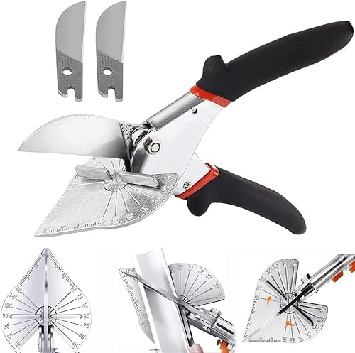 Schere, Mehrwinkel-Gartenmesser 45 bis 135 Grad verstellbare Winkelschere mit 2 Ersatzklingen, geeignet for Kork, Kunststoff, PVC von Foirtoevu