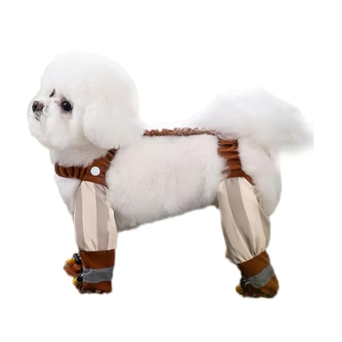 Fokayo Gemütliche Haustierhose, Haustier-Spaziergangshose, rutschfeste, verstellbare Hundestiefel-Leggings, wasserdichte, süße Hundekleidung mit dehnbaren Rückengurten (A,x_l) von Fokayo