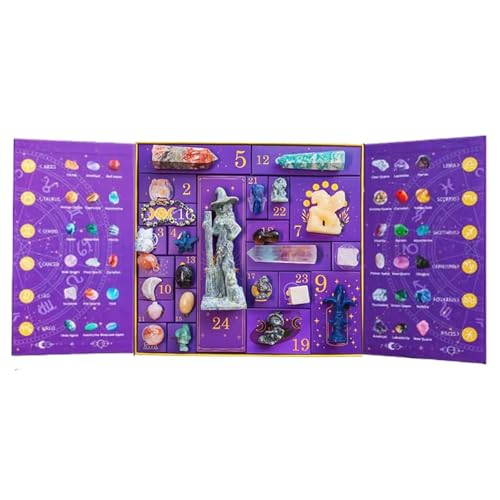 Reiki-Kristall-Halloween-Countdown-Geschenkbox, Die Magie der Heilung und Energieübertragung, Kristalle & Heilsteine Adventskalender-Set (1pc) von Fokayo