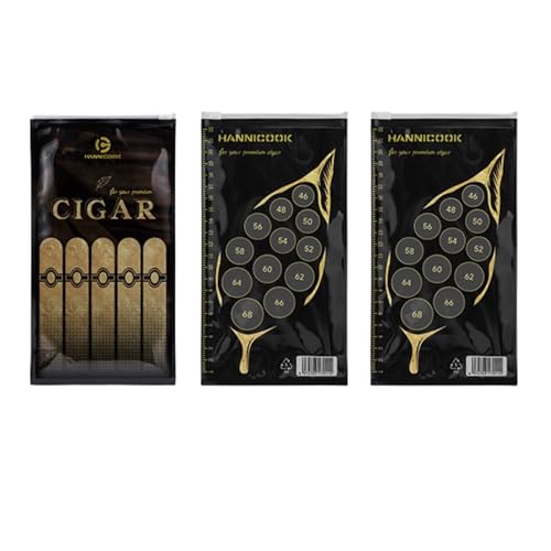 3 Stück Cigar Case Travel Humidor Set- Lederetui für 5 Zigarren, tragbare Wiederverwendbare Reise-Zigarrentasche dichte, verschließbare Zigarrentasche, Zigarren-Humidorbeutel von Fokecci