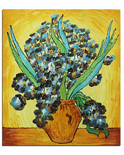 Fokenzary Hand Painted Oil Painting on Canvas Vincent Van Gogh Classical Irises Reproduction Wall Decor Framed Ready to Hang von Fokenzary