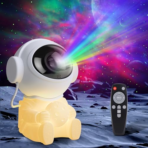 Fokky Astronaut Sternenhimmel Projektor,LED Astronaut Projektor 9 Nebelmodi,2 Sternenmodi Einstellbare,360° Rotation Astronaut Sternenhimmel Projektor mit Timer für Kinder Erwachsene von Fokky