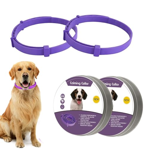 Fokroin 2 Pack Beruhigungshalsband für Hunde, Anti Stress Halsband Hund, Verstellbares Calming Collar for Dogs, Wasserdichtes Beruhigendes Pheromonen Halsband für Hunde Aller Größen Fokroin 2 Pack Beruhigungshalsband für Hunde, Anti Stress Halsband Hund, Verstellbares Calming Collar for Dogs, Wasserdichtes Beruhigendes Pheromonen Halsband für Hunde Aller Größen von Fokroin