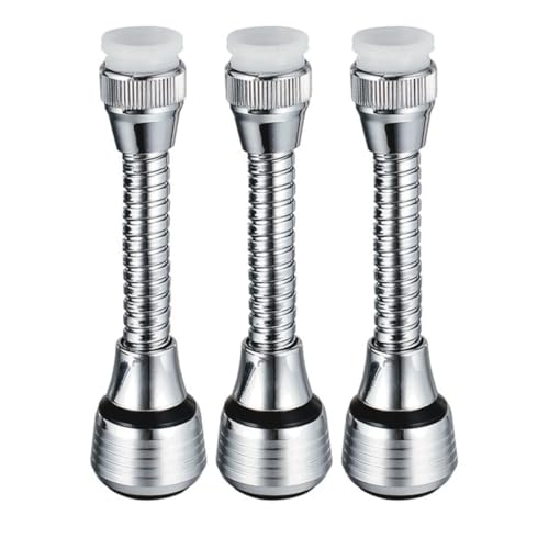 Fokroin 3 Stück Wasserhahn Verlängerung, wasserhahn aufsatz, Küchenarmatur Extender, 360 Grad Schwenk Wasserhahn Luftsprudler für Zuhause,14cm Erweiterung, Für Küche Und Badezimmer von Fokroin