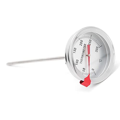 Folany Frittier-Thermometer, Edelstahl-Küchen-Thermometer, Sofort-Lese-Langstiel-Öl-Thermometer mit Klemme, Zifferblatt-Thermometer für Frittieren/Grillen/Türkei/Süßigkeiten/Kaffee(30cm) von Folany