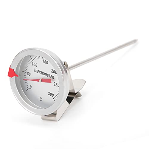 Frittier-Thermometer, Edelstahl-Küchen-Thermometer, Sofort-Lese-Langstiel-Öl-Thermometer mit Klemme, Zifferblatt-Thermometer für Frittieren/Grillen/Türkei/Süßigkeiten/Kaffee(15cm) von Folany