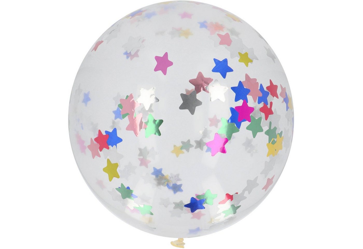 Folat Bubble-Ballon Latexballon Ballon XL mit Konfetti Sterne Mehrfarb von Folat