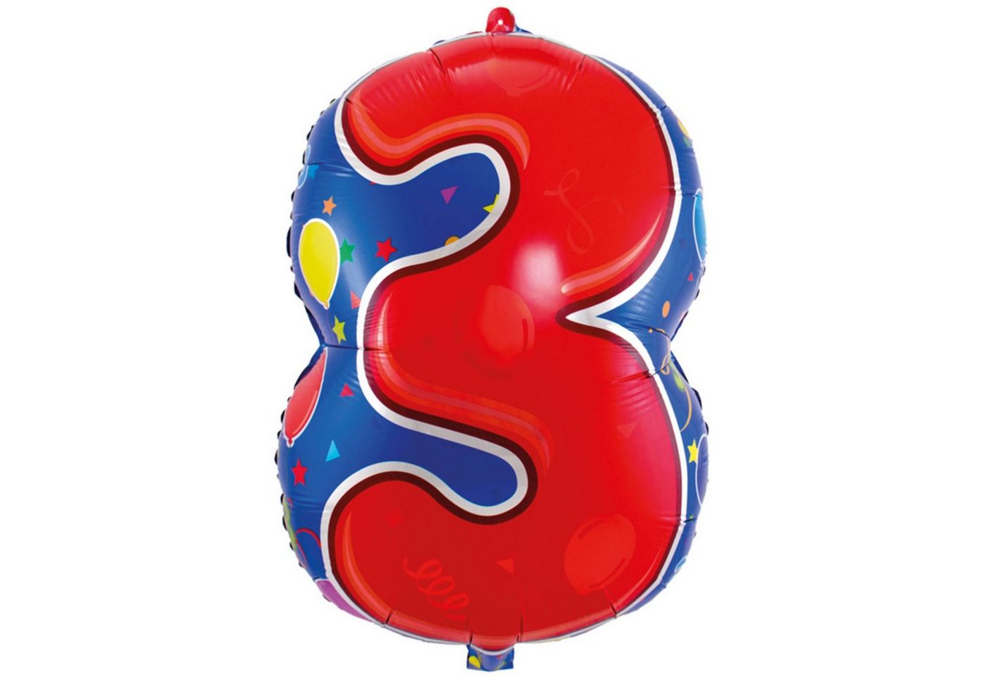 Folat Folienballon Folienballon Zahl 3 - rot/blau - 56cm (Unverpack von Folat