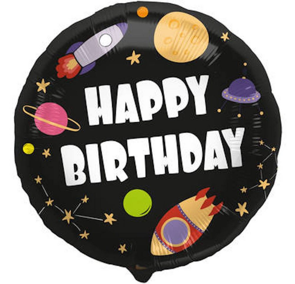 Folat Folienballon Folienballon rund Geburtstag 'Happy Birthday' Rake von Folat