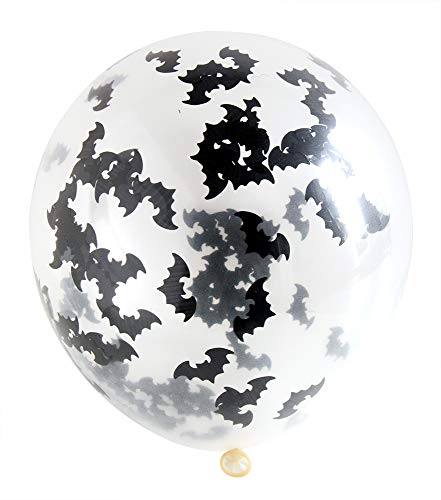 Folat Luftballons Fledermaus Konfetti 30cm 4 Stück schwarz 08603 von Folat