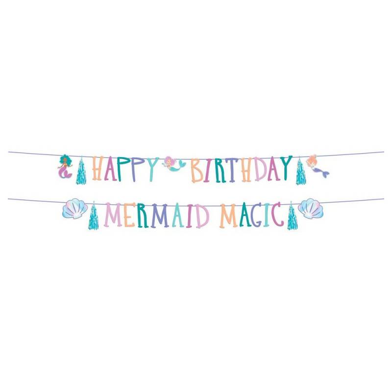 Folat Luftschlange Girlande - Happy Birthday - Mermaid Magic von Folat