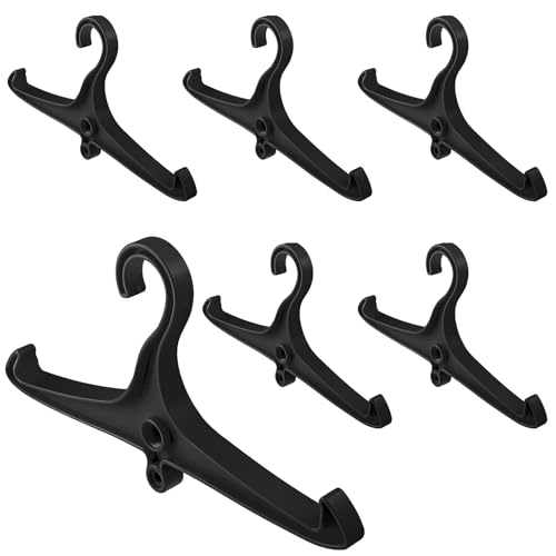 FoldTier 6 Stück Tauchen Kleiderbügel BC Regulator Tauchen Neoprenanzug Kleiderbügel mit DIN-Gewinde Weste taktische Ausrüstung für trockene Kleidung BCD seitlich hängen (schwarz) von FoldTier
