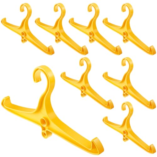 FoldTier 8 Stück Tauchen Kleiderbügel BC Regulator Tauchen Neoprenanzug Kleiderbügel mit DIN-Fäden Weste taktische Ausrüstung für trockene Kleidung BCD seitlich hängen (Gelb) von FoldTier