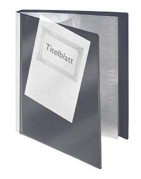 Sichtbuch / Präsentationbuch A4 mit 30 Hüllen grau von FolderSys