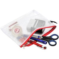 FolderSys Reißverschlussbeutel B6 transparent/rot 0,15 mm von Foldersys