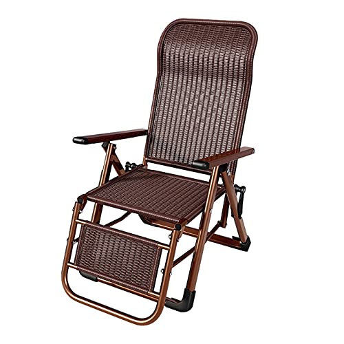 Folding chair Der Winkel Der Rückenlehne Ist Verstellbar, Der Rattan-Gewebe-Liegestuhl, Leicht Zusammenklappbar, Freizeit-Mittagspause, Balkonklappstuhl (Color : Brown) von Folding chair