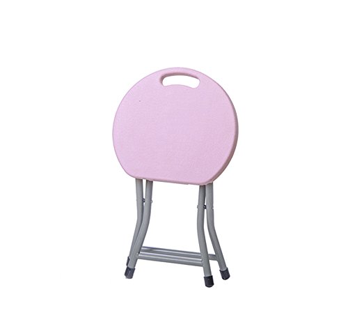 Folding chairs Klappstuhl/Haushalt Klapphocker/Portable Outdoor-Freizeit runden Stuhl/Thick Kunststoff-Esstisch Bank (Farbe : Pink) von Folding chairs