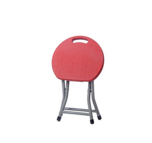 Folding chairs Klappstuhl/Haushalt Klapphocker/Portable Outdoor-Freizeit runden Stuhl/Thick Kunststoff-Esstisch Bank (Farbe : Red) von Folding chairs