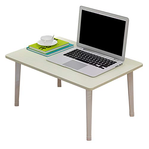 Folding table 60 × 40 × 29 cm Lazy Computer Schreibtisch Schreibtisch Klappschreibtisch Tragbarer Studiertisch Massivholz Esstisch (Weiß/Ahorn) von Folding table