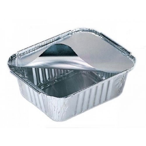 Foli Aluminiumbehälter mit Deckel, 4 Portionen, 2 Stück Foli Aluminiumbehälter mit Deckel, 4 Portionen, 2 Stück von Foli