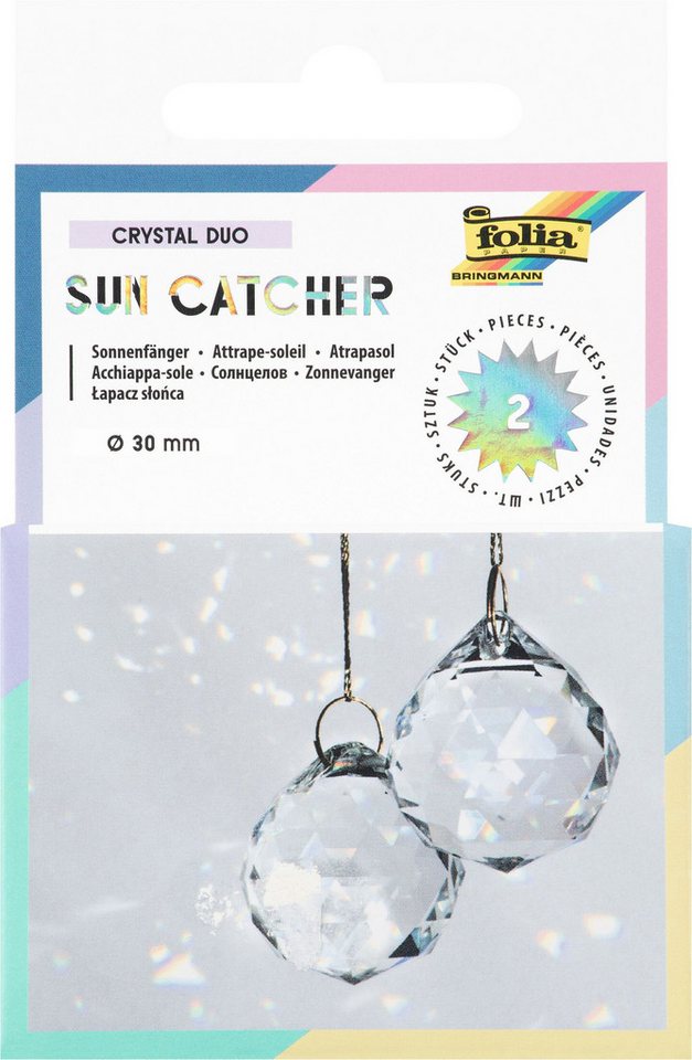 Folia Max Bringmann KG Dekokugel CRYSTAL Suncatcher Glaskugeln Set mit Aufhängung (2 St) von Folia Max Bringmann KG