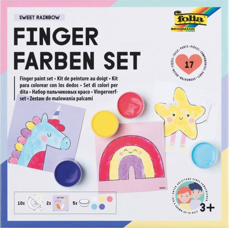 Folia Max Bringmann KG Fingerfarbe Set für Kinder, 17 tlg. von Folia Max Bringmann KG