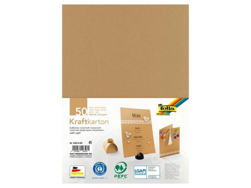 Folia Max Bringmann KG Seidenpapier folia Kraftkarton, 230 g/m², 50 Blatt von Folia Max Bringmann KG