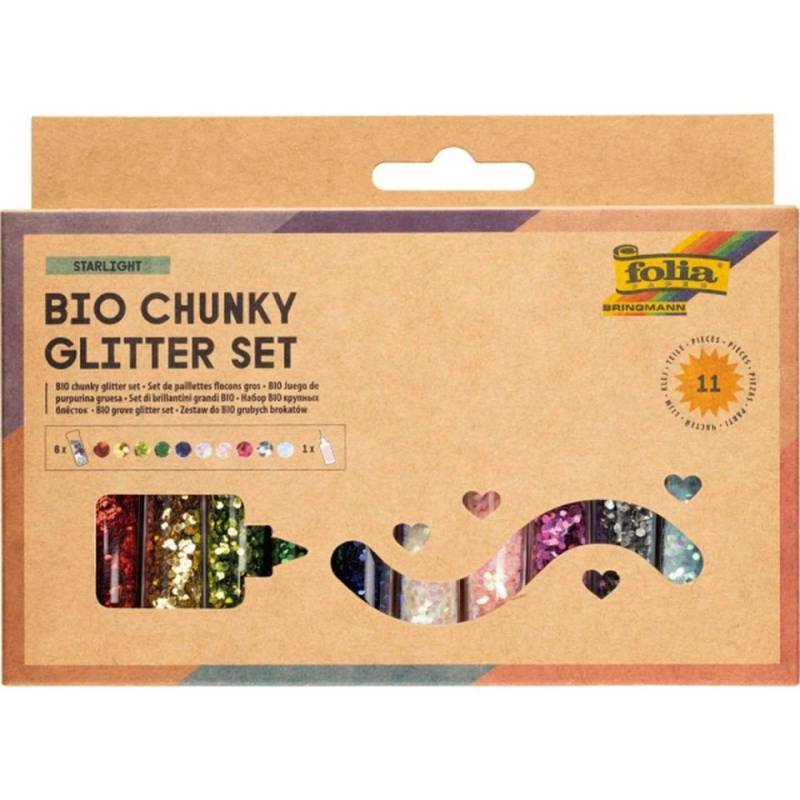 Folia Max Bringmann KG Streuglitzer Bio Glitter grob Starlight-Set, (Glitzer), 11 tlg. von Folia Max Bringmann KG