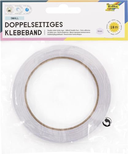 Folia 55022 Doppelseitiges Klebeband, 5mm x 18m, klar Folia 55022 Doppelseitiges Klebeband, 5mm x 18m, klar von Baker Ross