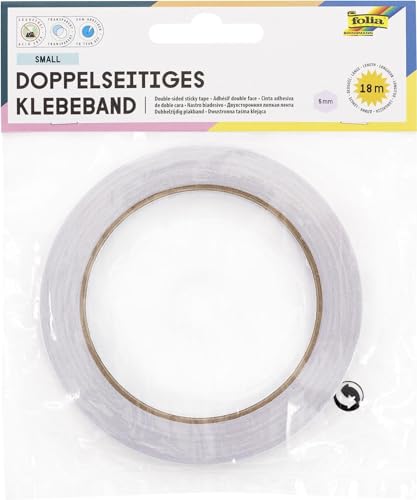 Folia 55022 Doppelseitiges Klebeband, 5mm x 18m, klar von Baker Ross