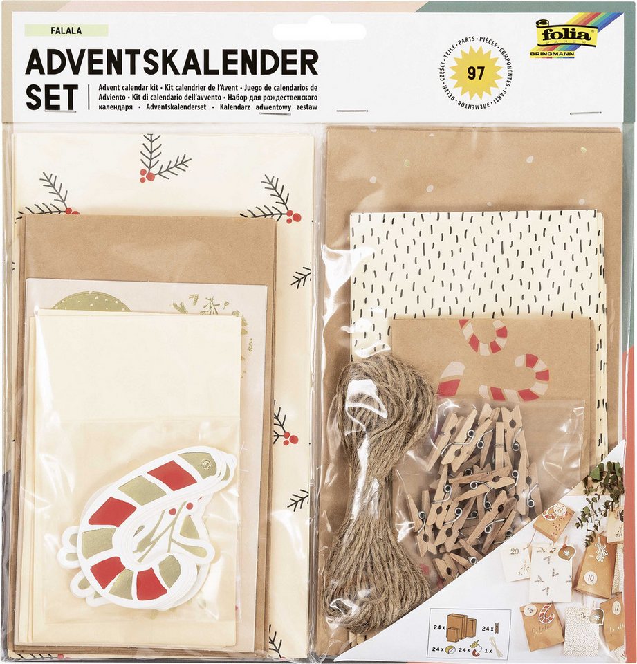 Folia Adventskalender Folia Adventskalender Set FALALA, 97-teilig von Folia