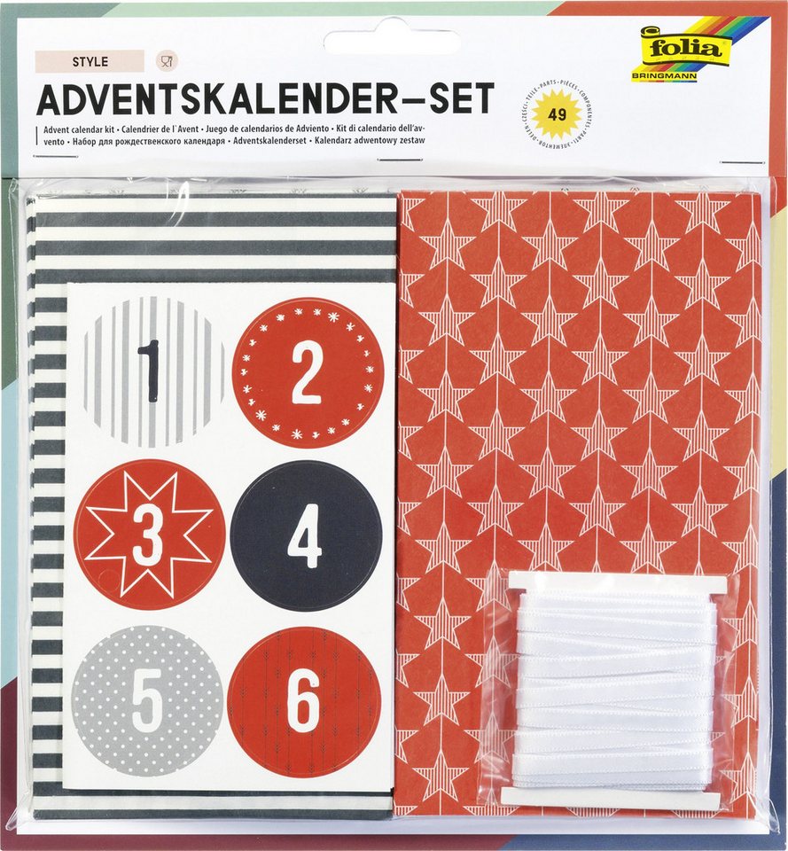 Folia Adventskalender Folia Adventskalender-Set STYLE, aus 24 lebensmittel echten Tüten, ... von Folia