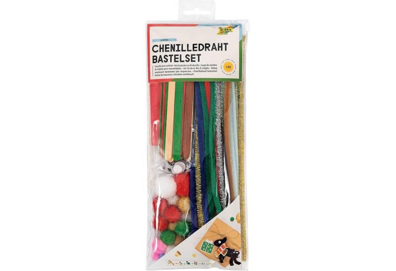 Folia Basteldraht Chenilledraht Bastelset Weihnachtsschmuck wiederverschließbares Täsc von Folia