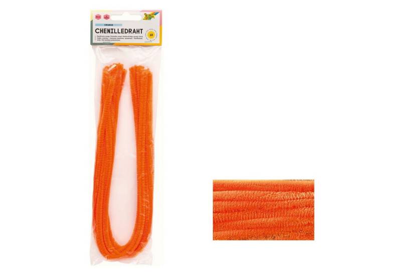 Folia Basteldraht folia Chenilledraht (Pfeifenputzer), orange von Folia