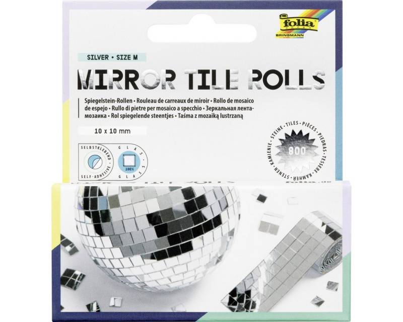 Folia Bastelperlen Folia Spiegelsteine Mirror Tile Rolls Size M 10x10mm 2 Rollen 4cmx1m Folia Bastelperlen Folia Spiegelsteine Mirror Tile Rolls Size M 10x10mm 2 Rollen 4cmx1m von Folia