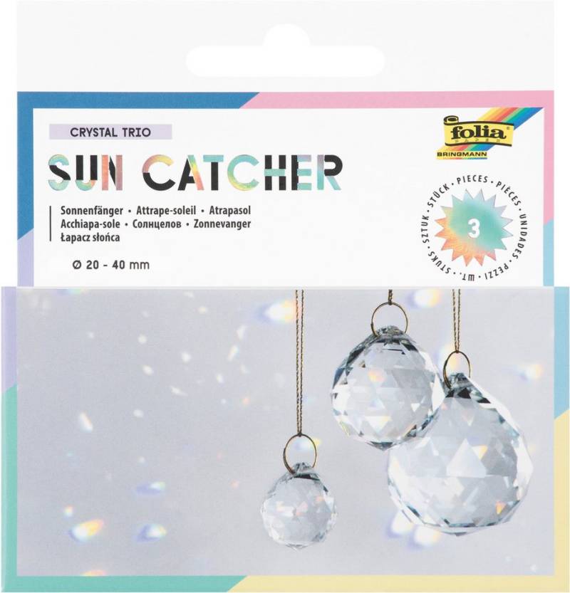 Folia Deko-Glas Folia 23849 Sun Catcher CRYSTAL TRIO, 3 Kristalle 2 von Folia