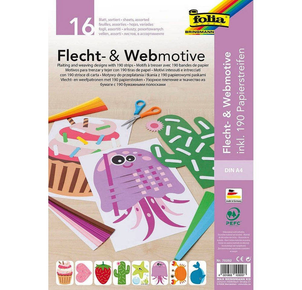 Folia Klebeband folia Flecht- & Webmotive Set, DIN A4, 16 Blatt von Folia