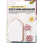 Folia Papieranhänger Weiß/Braun 0,9 (B) x 13,5 (T) x 10 (H) cm 12 Stück von Folia