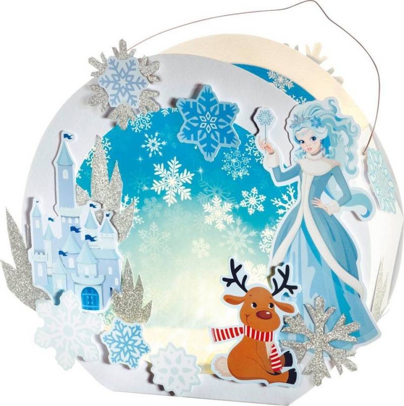 Folia Papierlaterne Eisprinzessin, mit LED-Beleuchtung, 17,5 cm von Folia