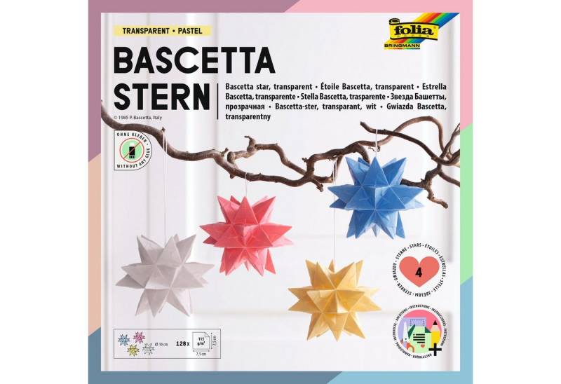 Folia Papiersterne Bascetta Stern Set Transparent, 128 Blatt Folia Papiersterne Bascetta Stern Set Transparent, 128 Blatt von Folia