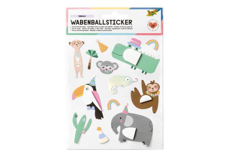 Folia Sticker Jungle, (13-tlg), Motivgröße 0.7-3.2 cm, 13 Stk. von Folia